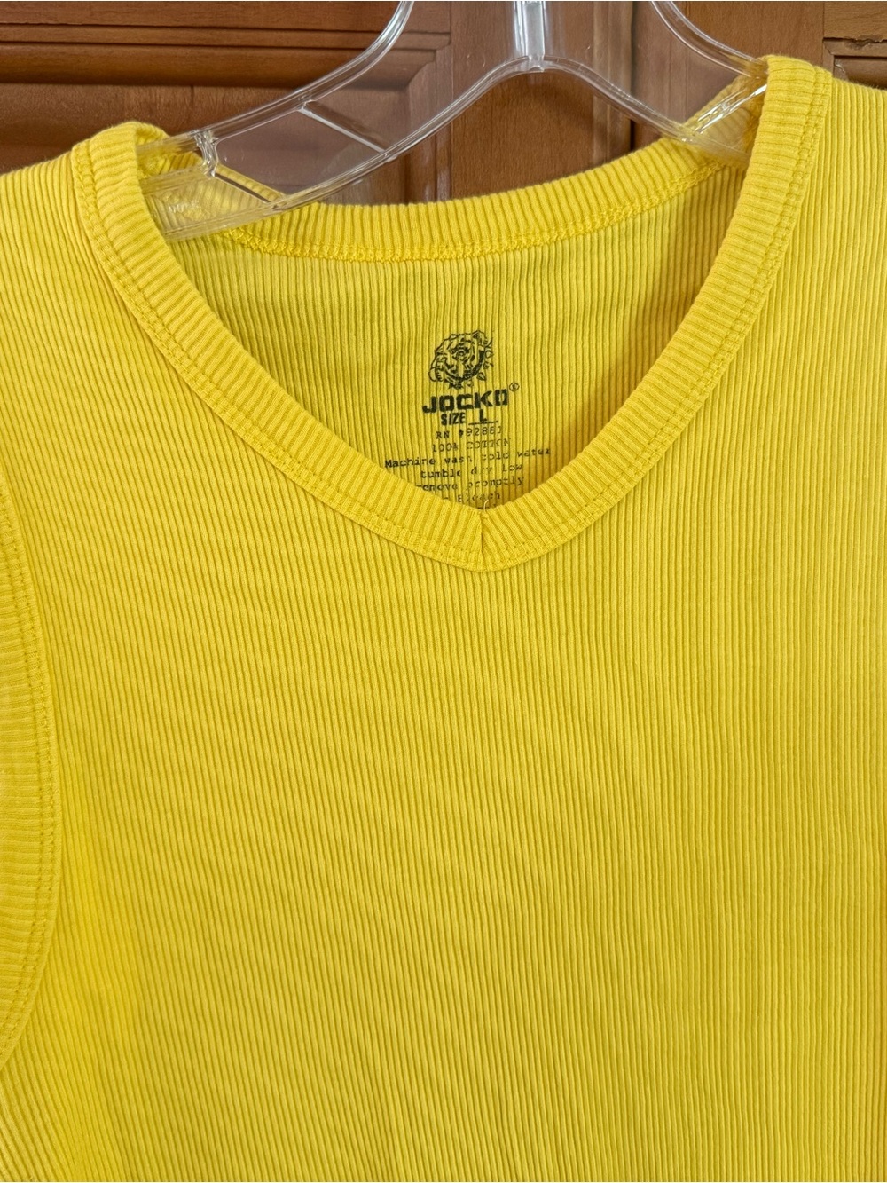 JOCKO Yellow Ribbed Tank Top Large - Picture 2 of 4